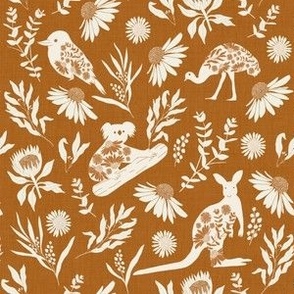 Medium Scale // Australiana Flora and Fauna on Ochre