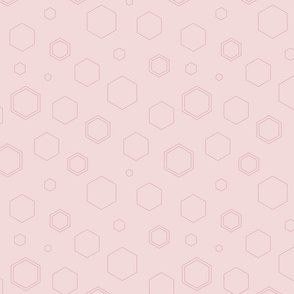 Pink Hexagons on Light Background