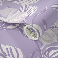 LARGE - Tropical Island floral - soft lavender