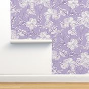 LARGE - Tropical Island floral - soft lavender