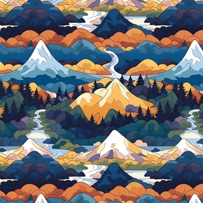 Warm Vector Mountainscape