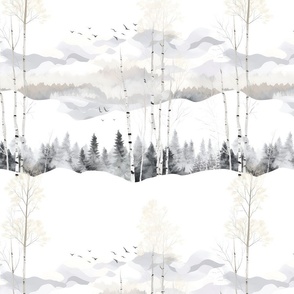 Birch Winter Forest