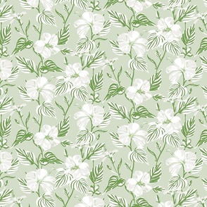 SMALL - Tropical Island floral - green