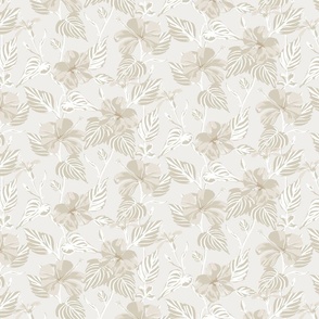 SMALL - Tropical Island floral - warm grey