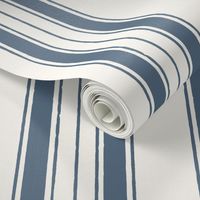 Calm Coastal Cottage Nautical Stripes - Dark Navy Blue Timeless Maritime