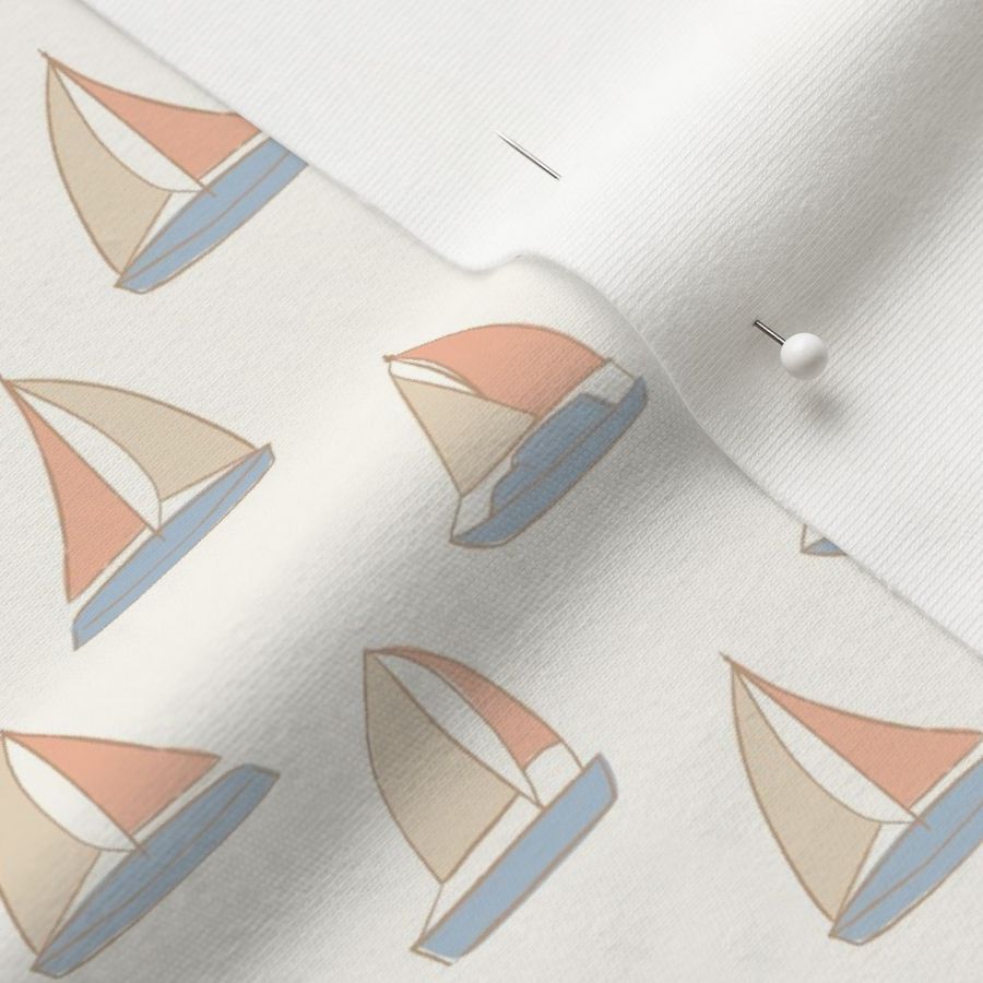 Nautical Sailing Boats - Baby Girl Nursery - Kids Summer Fun Beach Play