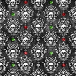 Goth Christmas Skulls Damask wallpaper style