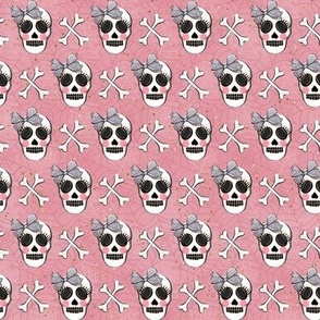 Gothic Girly Skull Bones sm Pink