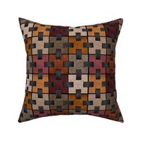 Faux Brown Leather Patchwork