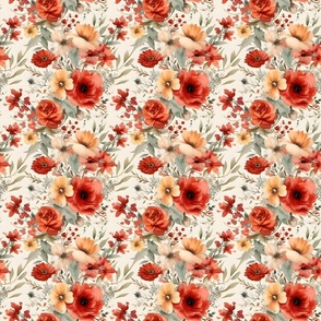 Red Watercolor Florals 8