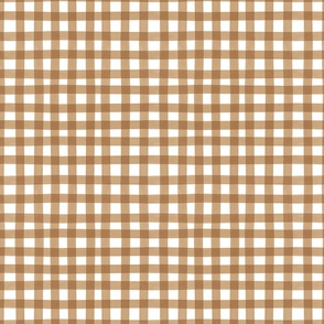 Wide Stripe Watercolour Gingham Check-Wet Sand Light Brown-Fantastic M.Fox Palette