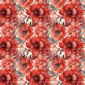 Red Watercolor Florals 18
