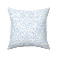 Hidden Hearts Damask - sweet pale blues and white