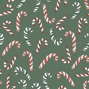 Small Candy Canes (Green) (6")