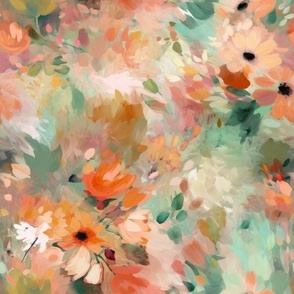 Abstract orange floral 