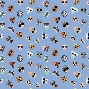 Dogs in Shades - Periwinkle, Small Scale