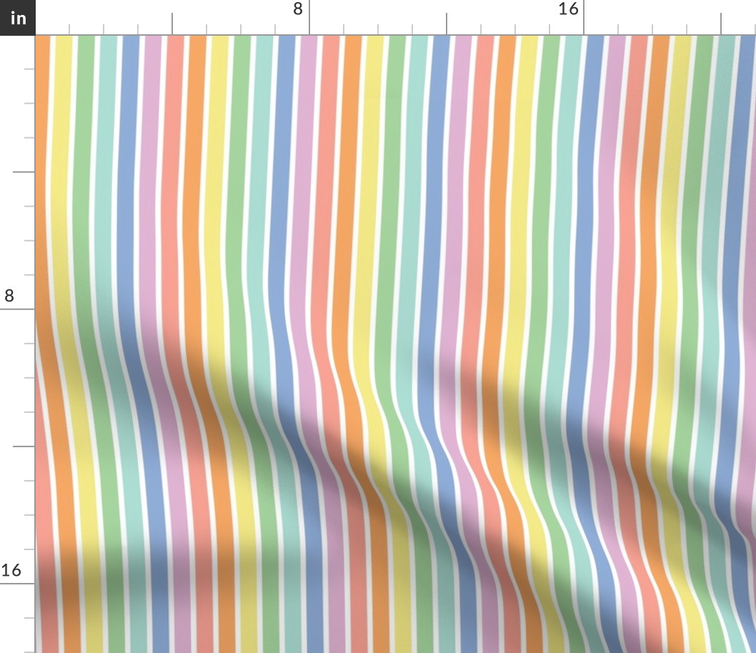 Summertime Stripe - Rainbow, Small Scale