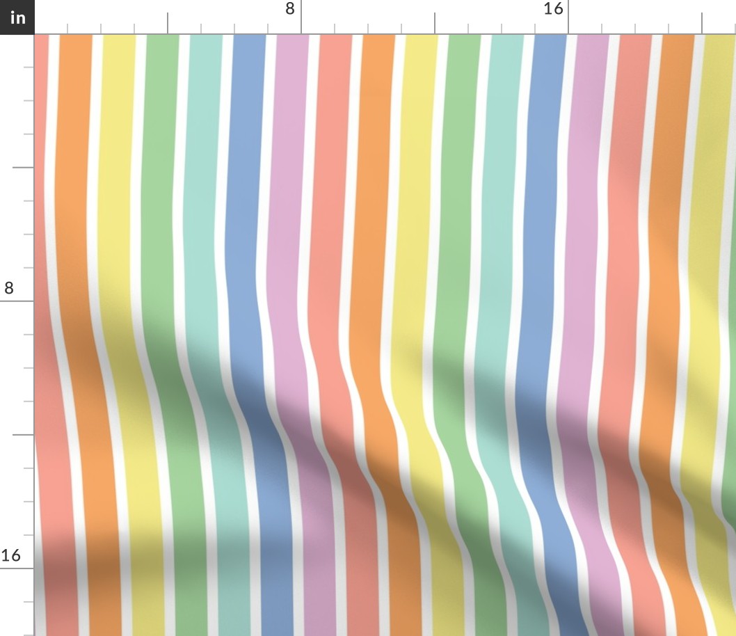 Summertime Stripe - Rainbow, Medium Scale