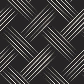 diagonal lines _ creamy white_ raisin black _ black and white trellis weave