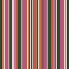 Stripes - vintage pink, orange, green