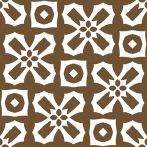 Brown and White Geometric Florals