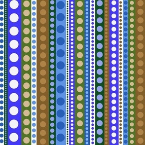 Bots and Stripes - Vibrant Blue and Brown