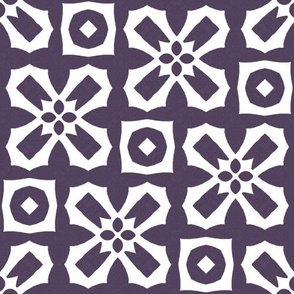 Purple and White Geometric Florals