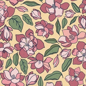 Magnolias - Yellow and Pink