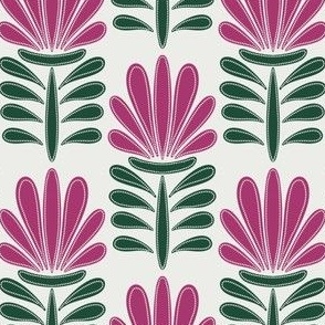 Floral Abstract - Pink and Green