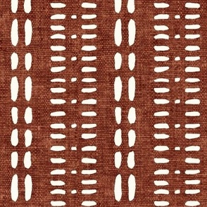 Stitched - Mud cloth dash -  rust - LAD23