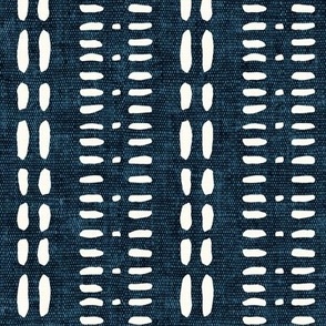 Stitched - Mud cloth dash -  dark blue - LAD23