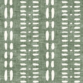 Stitched - Mud cloth dash - sage - LAD23