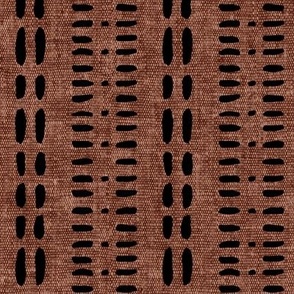Stitched - Mud cloth dash -  black/rust - LAD23