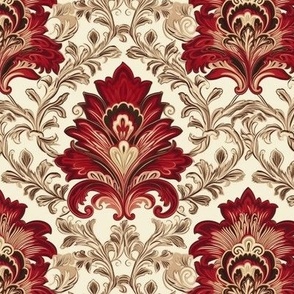 Vintage Red Damask