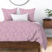 small Paisley folklore floral - lilac orange rose aubergine 