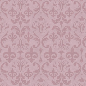 Vintage Damask Velvet Reverie Elegant Nostalgic Pattern In Pastel Pink Smaller Scale