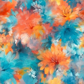Orange Floral Abstract 