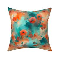 Orange Abstract Floral 