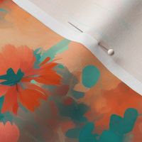 Orange Abstract Floral 