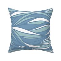 Light blue sea waves Summer coastal  abstract swirls Nautical beach house. 