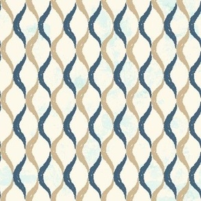 Sea and Sand- mediterranean blue and beach sand beige, lake house, cottage fabric