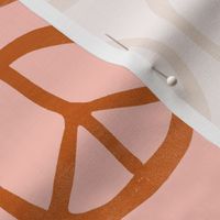 Peace Signs Sienna Orange and Pink Large