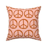 Peace Signs Sienna Orange and Pink Large