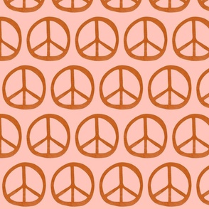 Peace Signs Sienna Orange and Pink Large