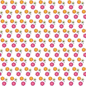 Busy Bee Novelty Pattern with  Orange Pink and white