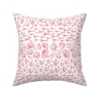 Beach Doodles (Jumbo) - Coral Pink on Bright White   (TBS105) 