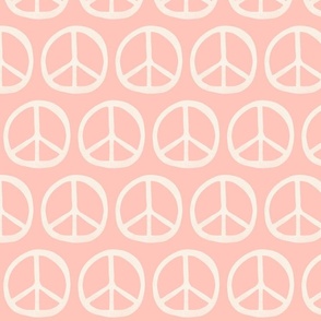 Peace Signs Pink and Cream Large