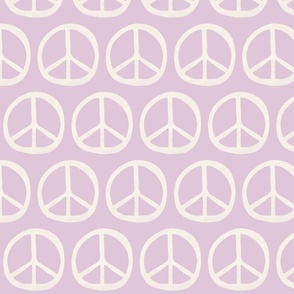 Peace Signs Dusty Lilac and Cream Large