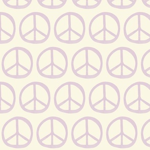 Peace Signs Cream and Dusty Lilac Large