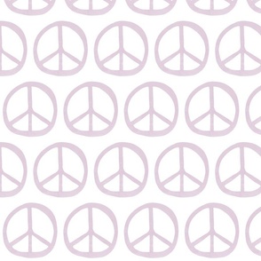 Peace Signs White and Dusty Lilac Large